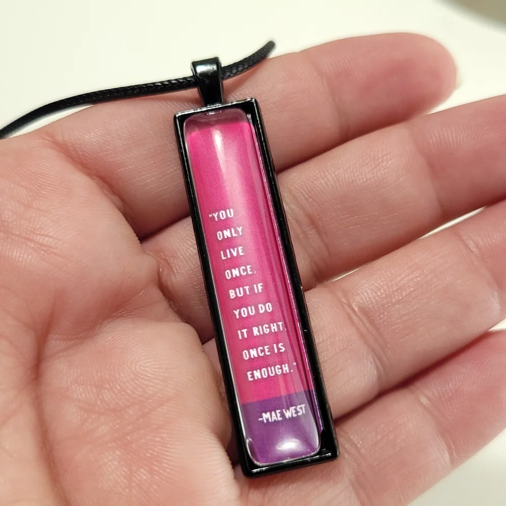 YOU ONLY LIVE ONCE Vertical Pendant Necklace